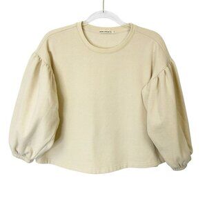 Marine Layer Puff Sleeve Sweatshirt‎ Womens Size Small Beige Oversized Organic